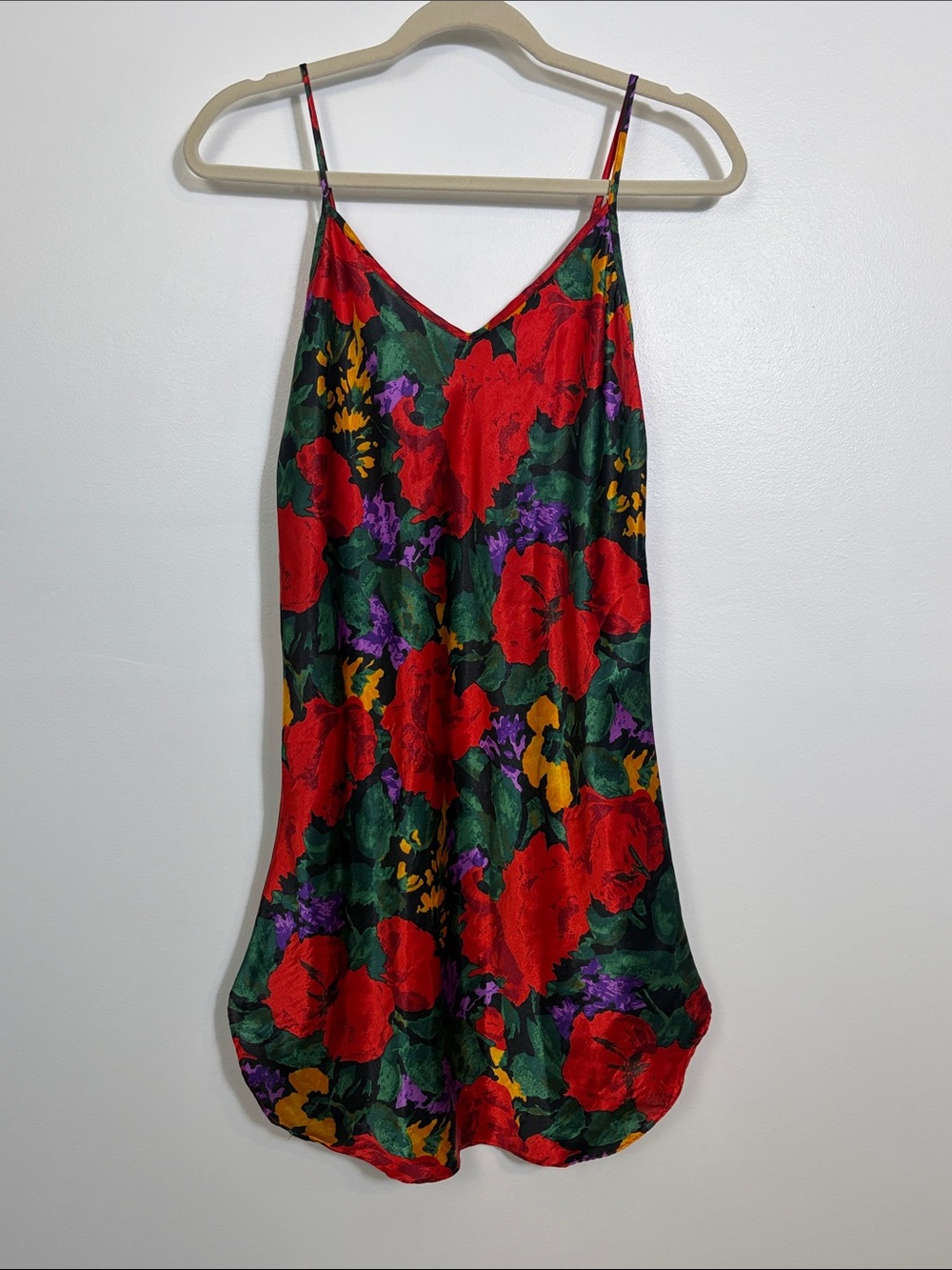 Vintage Victoria Secret Gold Label Floral Satin Slip Nightgown Women’s Medium